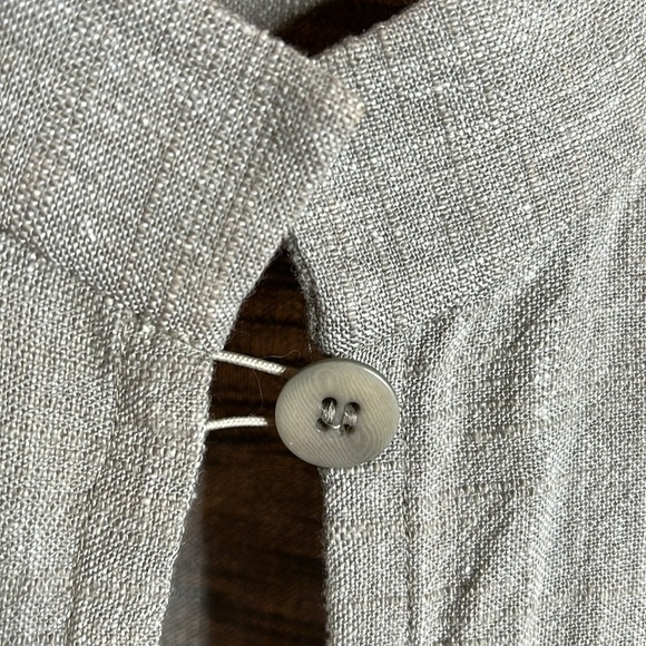 Eileen Fisher Gray Cotton Linen Blend One Button Cardigan Blazer Jacket Sz Small - Picture 12 of 13